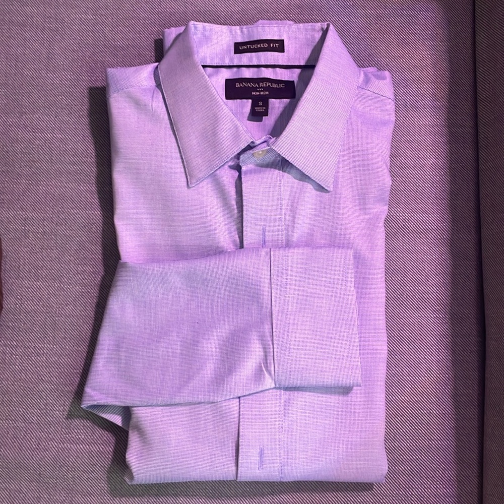 Mens Small Dress Shirt, Banana Republic, untucked fit
